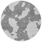 Homeroots 8' Gray And Ivory Round Abstract Washable Indoor Outdoor Area Rug 614541 - alternate 4