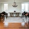 Homeroots 40" Brown Solid Wood Trestle Base Dining Table 380470 - alternate 4