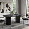 Homeroots 79" Black Solid Wood Double Pedestal Base Oval Dining Table 720464 - alternate 2