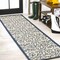 Jonathan Y Madrid Vintage Filigree Textured Weave Navy/Beige 2 ft. x 8 ft. Indoor/Outdoor Runner Rug SMB107G-28 - alternate 1