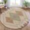 Homeroots 8' Brown Copper And Fern Green Round Geometric Washable Indoor Outdoor Area Rug 631899 - alternate 3