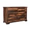 Homeroots 60" Dark Brown Solid Wood Six Drawer Dresser 521231 - alternate 3