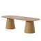 Homeroots 86" Natural Solid Wood Pedestal Base Oval Dining Table 720706 - alternate 1