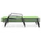Leisuremod Marlin Patio Chaise Lounge Chair with Armrests in Black Aluminum Frame, Green, 2PK MLABL-77G2 - alternate 7