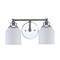 Jonathan Y Lydia 14" 2-Light Farmhouse Cottage Metal LED Vanity Light with Frosted Glass Shades, Chrome JYL7550A - alternate 4
