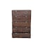 Homeroots 35" Brown Carved Abstract Solid Wood Five Drawer Dresser 661225 - alternate 2