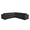 Homeroots Black Italian Leather Modular L Shaped Five Piece Corner Sectional 532759 - alternate 3