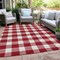 Homeroots 10' X 14' Red And Ivory Plaid Washable Indoor Outdoor Area Rug 595432 - alternate 3