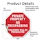 Signmission Private Property No Trespassing Vio, 10 Inch X 10 Inch, Vinyl Decal OC-D-10-157 - alternate 3