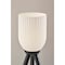 Homeroots 23" Black Solid Wood Tripod Table Lamp With White Ribbed Glass Shade 524622 - alternate 2