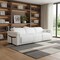 Homeroots 100" White Top Grain Leather Reclining Metal USB Sofa 720432 - alternate 4