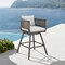 Homeroots 35" Light Gray Metal Swivel Low back Outdoor Counter Height Bar chair with Footrest 571164 - alternate 5