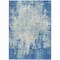 Homeroots 9' X 12' Denim Blue And Ivory Abstract Washable Indoor Outdoor Area Rug 612320 - alternate 5