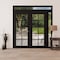 Vdomdoors Front Exterior Prehung Metal-Plastic Double Doors Clear Glass / MANUX 8100 Matte Black / Office Com MANUX8100DEXD-BLK-W72+16xH80+12-RH-I - alternate 2