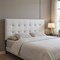 Homeroots White Linen Blend Upholstered Full Headboard 490176 - alternate 2