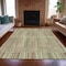 Homeroots 5' X 8' Khaki And Olive Green Striped Washable Indoor Outdoor Area Rug 631540 - alternate 4