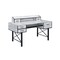 Homeroots 59" Antiqued White and Black Computer Desk With Five Drawers 491441 - alternate 1