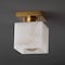 Jonathan Y Alessia 5" 1-Light Modern Contemporary Alabaster/Iron Cube LED Semi Flush Mount, White Marbling/Brass JYL1202A - alternate 3