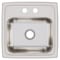 Elkay Lustertone Classic Stainless Steel 15" x 15" x 6-1/8" 2-Hole Single Bowl Drop-in Bar Sink BLR15602 - alternate 2