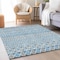 Homeroots 5' X 8' Sky Blue And Denim Blue Quatrefoil Washable Indoor Outdoor Area Rug 583241 - alternate 3