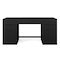 Martha Stewart Kayden Single-Drawer Desk w/Dual 3 Drawer File Cabinets in Black w/Oil Rubbed Bronze Hardware KHO-23042-TBFC2-BK-BK-MS - alternate 1