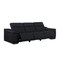 Homeroots 107" Black Italian Leather Reclining Metal USB Sofa 720277 - alternate 5