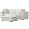 Homeroots 88" Gray Fabric Sofa With Ottoman With Brown Legs 641067 - alternate 2