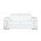 Homeroots 71" White Italian Leather Sofa With Silver Legs 329594 - alternate 4