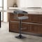 Homeroots Gray and Black Faux Leather with Metal Swivel Adjustable Height Bar Chair 534476 - alternate 4