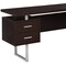 Homeroots 71" Brown and Silver L Shape Computer Desk With Three Drawers 333470 - alternate 2