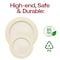 Smarty Had A Party 10.25" Ivory with Gold Edge Rim Plastic Dinner Plates (120 Plates), 120PK 130G-CASE - alternate 4