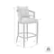 Armen Living Zella Outdoor Patio Counter Stool in Aluminum with Light Gray Rope and Earl Gray Cushions LCZEBAGRY26 - alternate 3