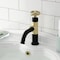 Kingston Brass One-Handle 1-Hole Bathroom Faucet with Knurled Handle and Push Pop-Up Drain KS2822RKX - alternate 2