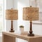 Jonathan Y Leona 21.25" Rustic Farmhouse Handwoven Water Hyacinth/Resin LED Table Lamp, Brown Wood Finish, 2PK JYL4052A-SET2 - alternate 5