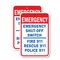 Signmission Emergency Shut-Off Switch Fire 911 Rescue 911 Police 91, 12'' X 18'', Heavy Gauge Aluminum, 2PK A-1218-2PACK-3014 - alternate 1