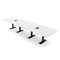 Skutchi Designs 14ft Conference Table W/ Power Unit | 14 Person Modular Arc Rectangle Meeting Table | Harmony Series HAR-AREC-48X168-T.BK-W960-EBLK - alternate 1