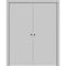 Sartodoors Modern Double Pocket Doors, Planum 0010 Matte Grey, Kit Trims Rail Hardware, Solid Wood Interior Be PLANUM0010DP-GRE-6084 - alternate 2
