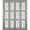 Sartodoors Sliding Closet Double Bi-fold Doors, Lucia 2552 Ginger Ash with Frosted Glass, Sturdy Tracks Moldi LUCIA2552DBF-SSS-96 x 80 (4* 24x80) - alternate 1