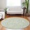 Homeroots 8' Artichoke Green And Fern Green Round Abstract Washable Indoor Outdoor Area Rug 588464 - alternate 4