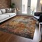 Homeroots 8' X 10' Copper Terra Cotta And Black Abstract Washable Indoor Outdoor Area Rug 606101 - alternate 5