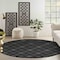 Homeroots 10' Charcoal And Black Round Trellis Indoor Outdoor Area Rug 545218 - alternate 2