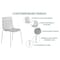 Leisuremod Astor Plastic Dining Chair with White Steel Base in Transparent Black, 2PK ACW-20TBL2 - alternate 3