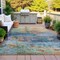 Homeroots 9' X 12' Teal Blue Orange And Beige Abstract Washable Indoor Outdoor Area Rug 631459 - alternate 3