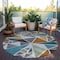 Homeroots 8' Gray Copper And Brown Round Geometric Washable Indoor Outdoor Area Rug 600368 - alternate 4