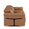 Homeroots 86in Chestnut and Black Italian Leather Power Reclining Loveseat With Storage 720528 - alternate 1