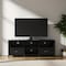 Homeroots 70" Black Wood Enclosed and Open Storage TV Stand 632587 - alternate 1