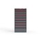 Strong Hold 10 drawer cabinet - (2x 2ft, 3x 4ft, 4x 5ft, 1x 8ft) - Red accents - E-Lock w/ Tracking S3060-PPTAS-1002DS - alternate 1