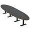 Skutchi Designs 16ft Conference Table With Power Unit | 14 Person Modular Oval Meeting Table | Harmony Series HAR-OVL-48X192-T.BK-WA7949-NA - alternate 1