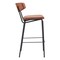 Homeroots Set of Two 26" Brown And Black Faux Leather And Steel Counter Height Bar Chairs 555705 - alternate 5