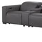 Homeroots 179" Dark Gray Top Grain Leather Reclining Metal USB Sofa 720320 - alternate 3